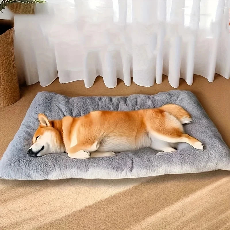 2025 New Extra Large Plush Dog Bed Sofa Thickened Super Soft Polyester Pet Mat Dog Crate Mat Bed For Small Medium Large Dog Bed