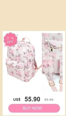 2PCS/SET Trendy Flower Bow Printing School Bag Lunch Bag Large Capacity Nylon Backpack Cute Students Insulation Ice Bento Box