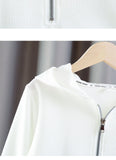 Girls Cotton Plain Hooded Half Zip Cropped Sweatshirt Jackets School Kids Track Pullover Jumper Children Work Coat Tops 3-16Yrs