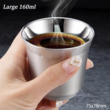 Double Wall Stainless Steel Coffee Mug 80ml/160ml Portable Cup Travel Tumbler Coffee Jug Milk Tea Cups Office Water Mugs