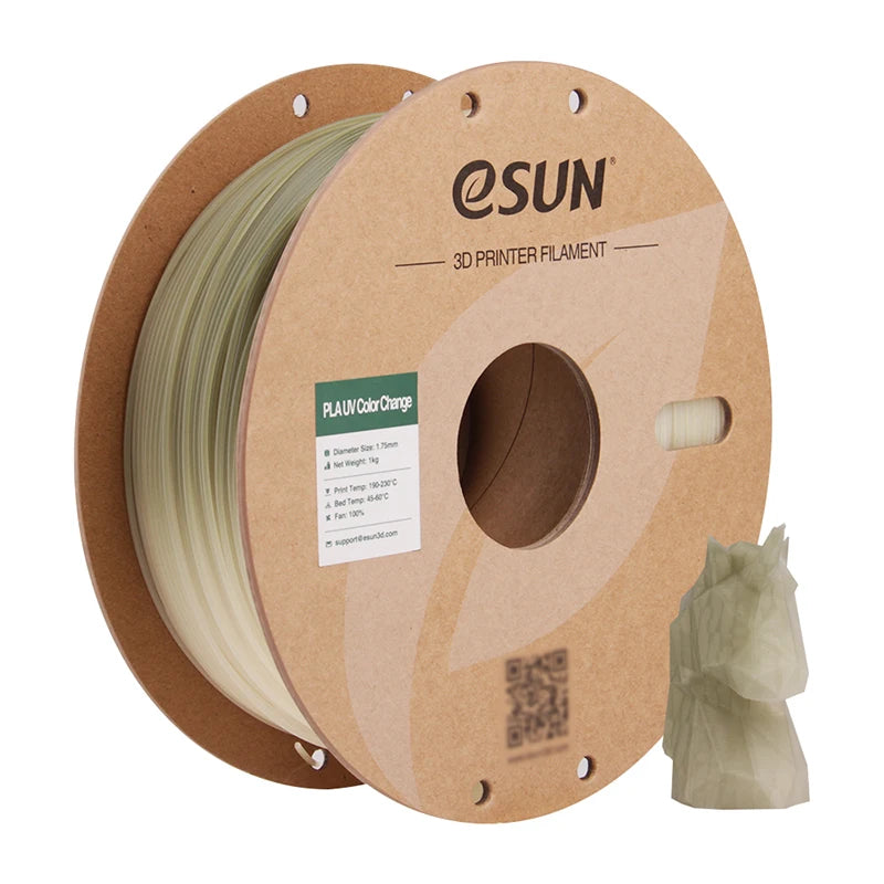 eSUN PLA Filament UV Color Change 3D Printer Filament For Bambu Lab 1.75mm 1KG Photochromic PLA UV  Color Change 3D Filament