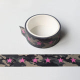 1.5cm x 3m Korean Sweet Cool Washi Tape Star Glasses Leopard Print Polka Dot DIY Journal Collage Decorative Tape Roll