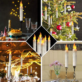 LED Flameless Taper Candles 6.5/11" Battery Operated Fake Flickering Candlesticks Electric Long Candles for Wedding Home Decor