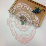 New Oval Lace Embroidery Table Place Mat Ins Christmas Pads Cloth Placemat Cup Coffee Tea Coaster Doily Kitchen Table Decoration