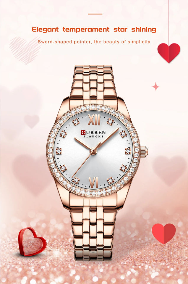 New stock! ! Women Bracelet Watches Steel belt Love Steel belt Rhinestone Quartz Wrist Watch Luxury Fashion Watch for women