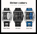 LIGE Fashion Square Digital Watch Men Casual Sports Waterproof Men's Quartz Wristwatch FOXBOX Top Brand Luxury Chronograph Watch