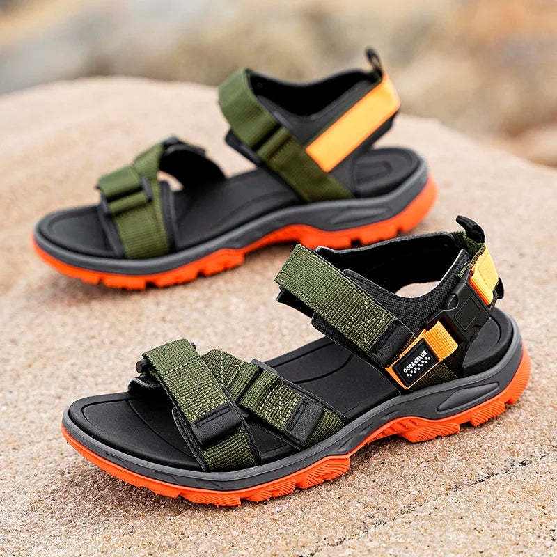 Summer Men's Sandals Trendy Casual Outdoor Sport Shoes for Holidays Beach Breathable Wear-Resistant Hiking & Walking Sandals