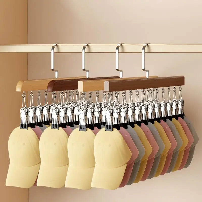 Closet Organizer With 10/12 Clips, Space Saving Hanging Closet Organizer, Space-Saving Hat Scarf Clothespins