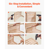 SucceBuy Wooden Hamster Cage 270° Viewing Hamster Habitat Hamster Cage with Openable Top Ventilated Animal Cage for Gerbils Mice