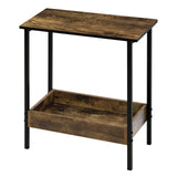 WOLTU Side Table Coffee Table with 2 Shelves Sofa Console Table with Storage Space for Corner Living Room Bedroom