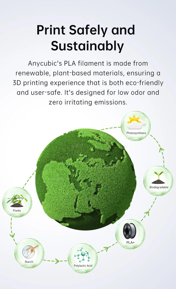ANYCUBIC 5KG PLA Filament For FDM 3D Printer 1.75mm Eco-friendly 3D Printing Material Failment For Kobra S1C K3C EU US Warehouse