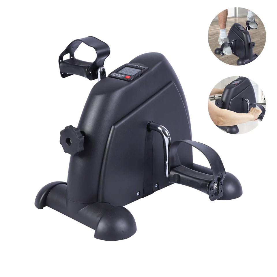 Stepper Exercise Bike LCD Screen Portable Multi-Function Foot Pedal Exerciser Peddler for Leg Arm and Knee Trainer Home Office