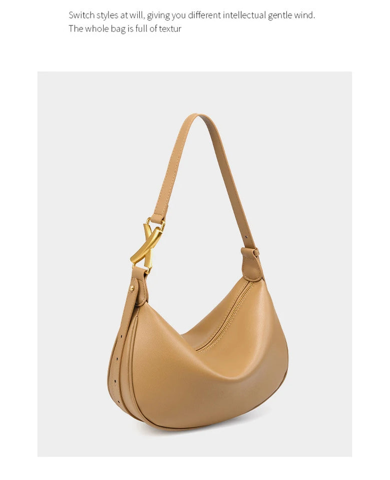 100% genuine leather women's bag designer creates luxury shoulder bag, fashionable new crossbody bag, commuting handbag