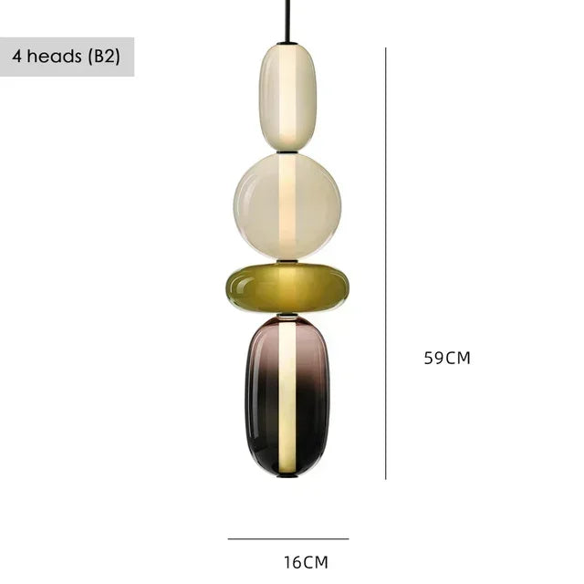 Modern Colorful Glass Hanging Pendant Light Chandelier for Loft Living Room Restaurant Nordic Coffee Restaurant Lighting Fixture