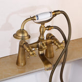 ZAPPO Bathtub Faucet Vintage Telephone Style with Dual Handles Deck mounted bathtub Faucet set Hot and Cold Water Mixer Tap