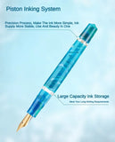 Asvine P20 Piston Filling Fountain Pen Acrylic Beautiful Patterns M/F/EF Nib with Golden Clip Office School Supplies Stationery