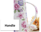 1200ML, real bone china water jug, porcelain water pitcher, carafe and glass set, ceramic tea pot, water jar for kitchen, coffee