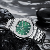 OGEDA 2024 new 40MM square men's quartz watch glass stainless steel waterproof 3Bar luminous C3 reloj hombre watches for men