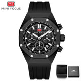 MINI FOCUS Watches Men Blue Silicone Strap Sport Watch Waterproof Luminous Chronograph Quartz Wristwatch часы мужские reloj 0417