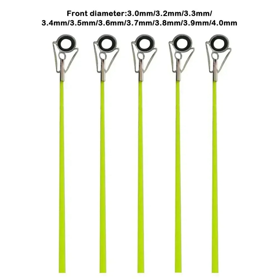 5pcs 40cm Fishing Rod Tip Retractable Carbon Fiber Fiberglass Fishing Pole with Top Ring Boat/Raft Rod Tip Spare Tail Fiberglass
