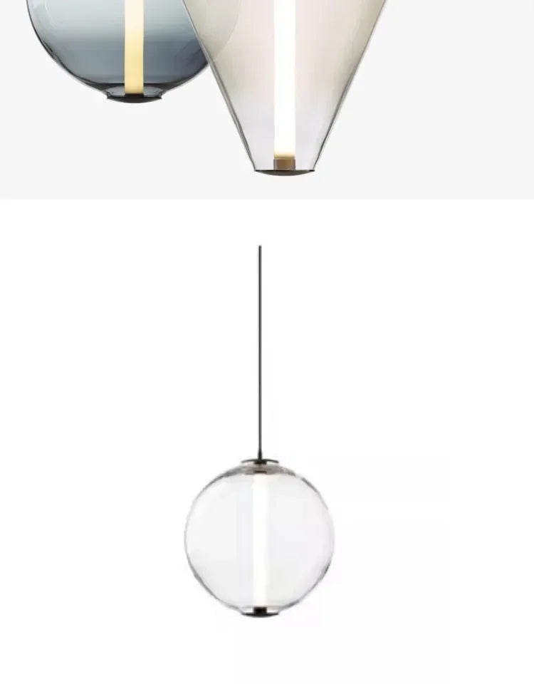 Nordic Minimalist Restaurant  LED Pendant Light  Modern Designer Glass Restaurant Small Pendant Light  Including Light Source