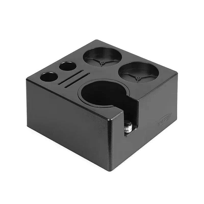 IKAPE 7 in 1 Espresso Knock Box 51/54/58MM Coffee Accessories Storage Organizer Universal Fit Espresso Bar Tools Box Black/White