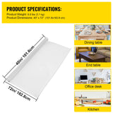 SucceBuy 1.5-2mm PVC Table Cloth Transparent Clear Desk Cover Protector Plastic Soft Glass Waterproof Oilproof for Dining Table
