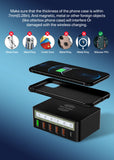 100W USB PD QC Charger Adapter Wireless Charger 6 Ports Fast Charging Station for IPhone 14 13 12 Pro Max IPad, Samsung Huawei