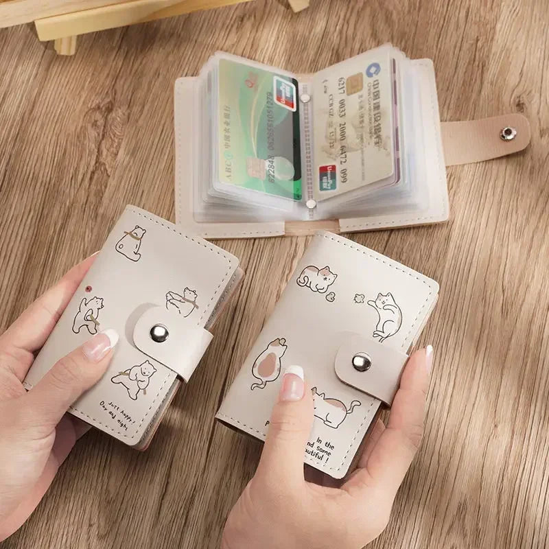 10 Slots Card Holder Business Card Photocards Holder Kawaii Credit Bank Card Case Portable Cash Clutch Wallet Desk Organizer