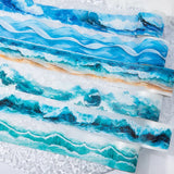 Mr. Paper, 200cm/roll, Wave Themed Material Tape, Decorative Collage Scrapbook, Photo Frame, Phone Case, Notebook, Water Cup