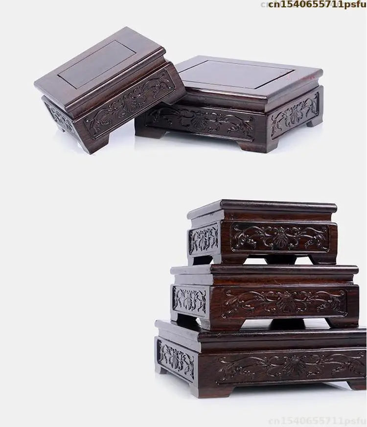 Premium Wooden Pedestal Display Shelf - Ideal for Bonsai Plants, Mini Flower Pots, Coffee/Tea Sets & Figurines | Standing Base