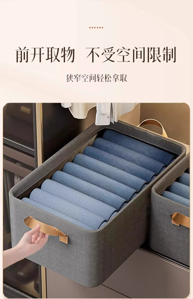Premium Closet Organizer Box for Clothes And Pants - Layered Storage Basket for Neat Wardrobe Home Must-Have