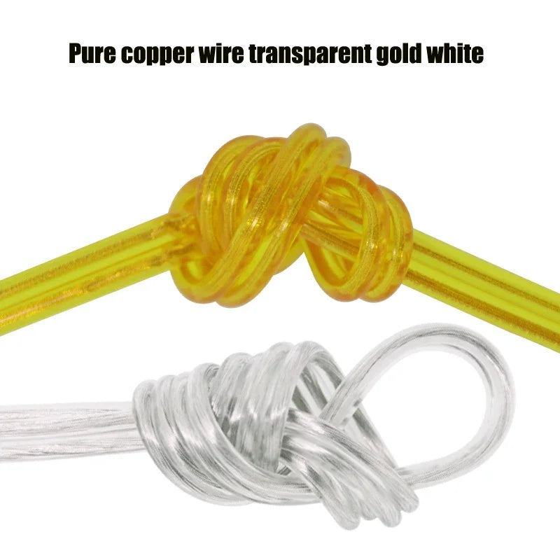 10 Meters Electrical Wires Transparent Parallel Line 2 Cores Flat Cable For Chandelier Lighting Table Lamp Crystal Copper Line