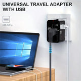 Universal Travel Adapter EU UK US AU AC Power Charger Adapter Global Conversion Plug Dual USB PD Port Travel Conversion Socket