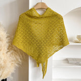 Korean Hollow Out Knitted Shawl Summer Air Conditioning Fake Collar Neck Guard Knit Thin Knotted Cape Shoulder Scarf For Women