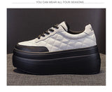 Fujin 8cm New Sewing Genuine Leather Platform Wedge Ankle Boots Chunky Sneakers Women Comfy Spring Autumn Supportive Pumps Shoes