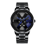 New Top Men Stainless Steel Watches Mens Car Wheel Hub Leather Quartz Watch For Male Military Sport Watch Relogio Masculino Hot