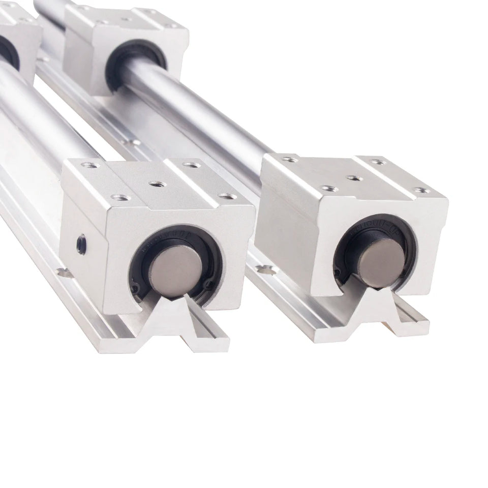 2PCS Linear Guide Rails SBR12 SBR16 SBR20 SBR25 200-2200mm+4PCS UU  Bearing Blocks  for DIY Mills CNC Part - Ship from USA