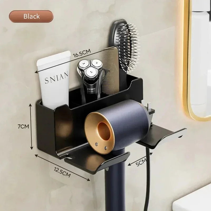 Hair Dryer Holder Wall Mount Suction Cup Bathroom Organizer Wall Mount Hairdryer Holder Straightener Stand Rustproof