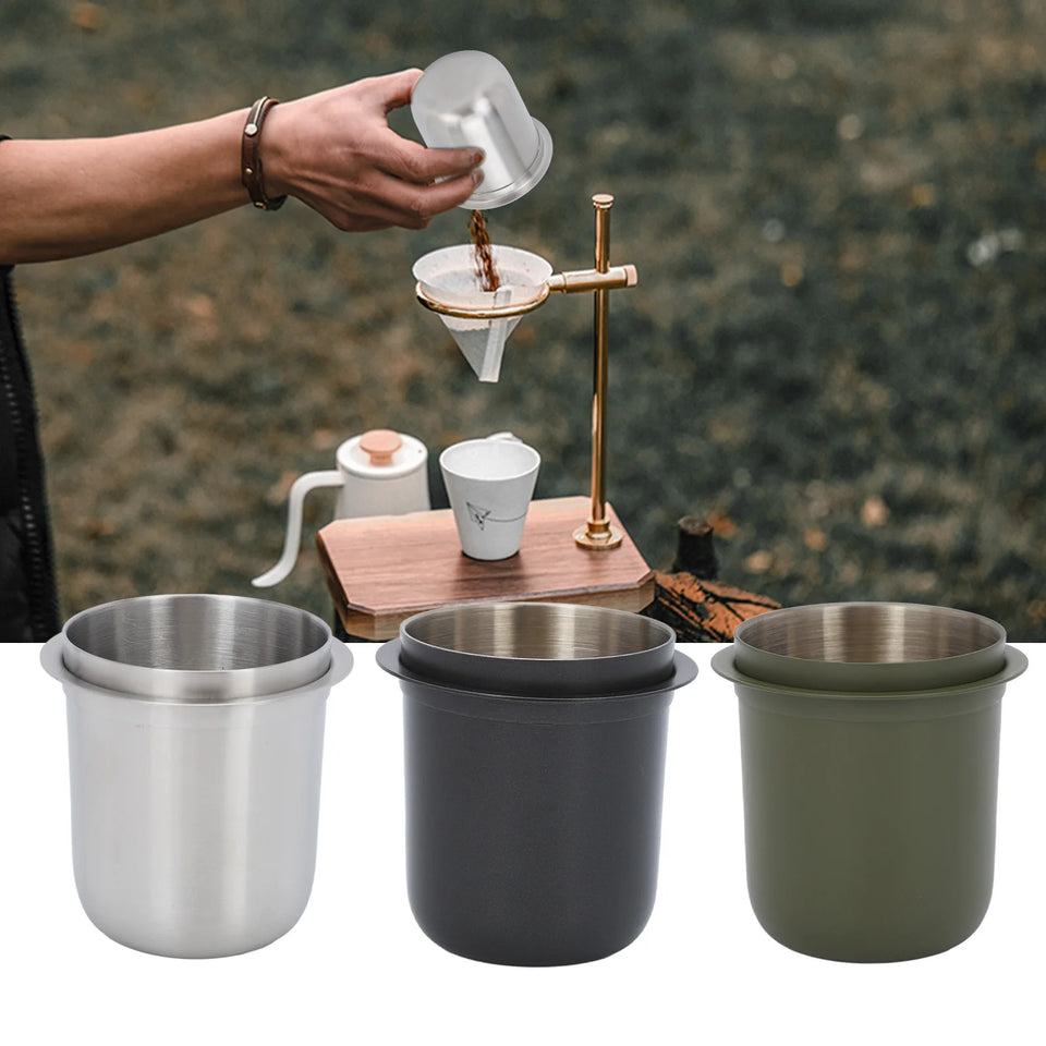 Coffee Dosing Cup 150ml 58mm Stainless Steel Coffee Dosing Cup Powder Feeder Part for Espresso Machine Coffeeware Accessories