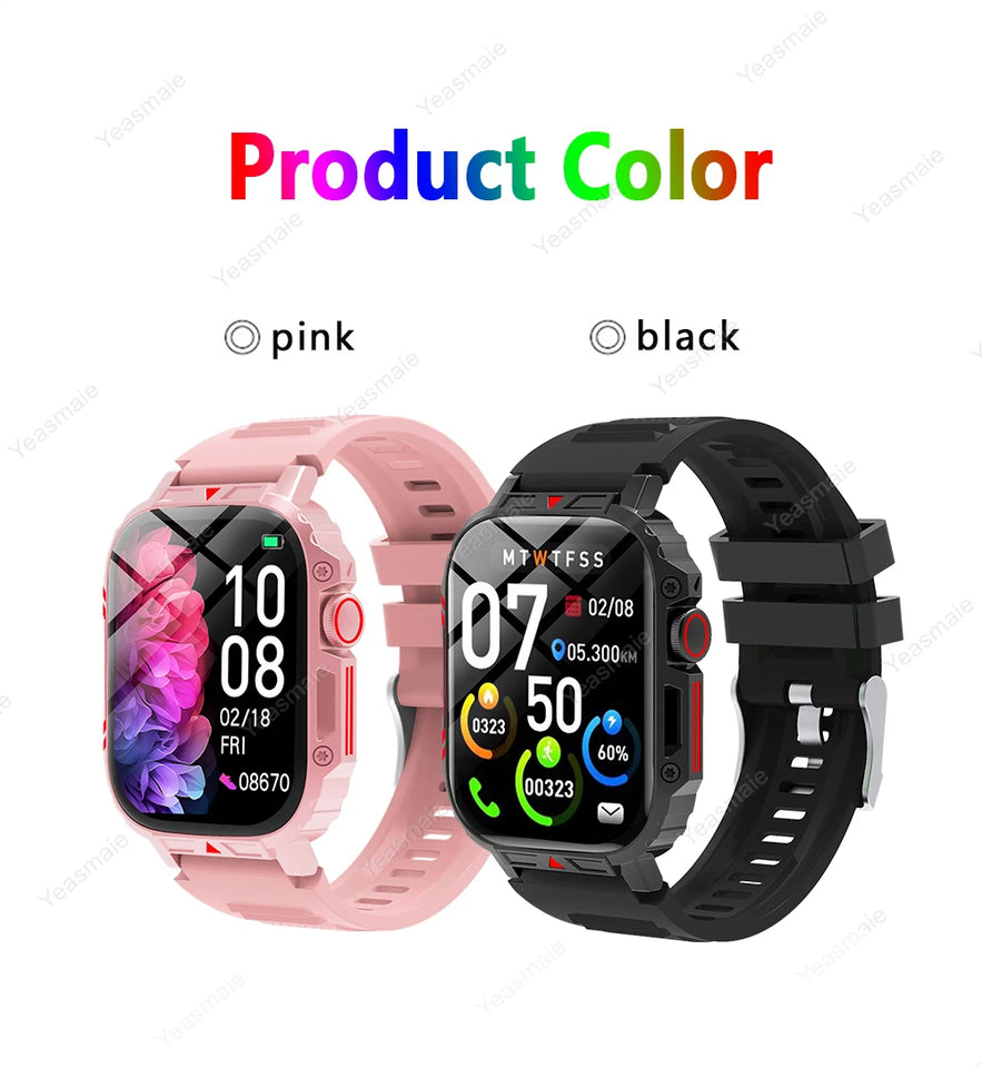 New Outdoor Smartwatch Men Women Bluetooth Call Heart Rate Health Monitor Military Watches GPS track Sports Fitness Smart Watch