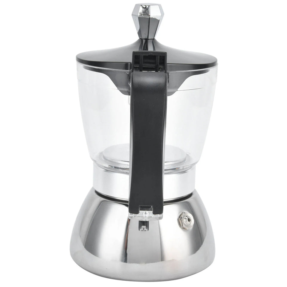 4 Cups Moka Pot Stainless Steel Coffee Pot Quickly Make Espresso Italian Coffee Machine Home Brewing Kettle for Electric Stove