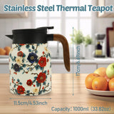 Vintage Floral Tea Thermos Stainless Steel Tea Kettle Drip-Proof Tea Pot With Tea Infuser Mini Thermo Coffee Pot Home Teaware