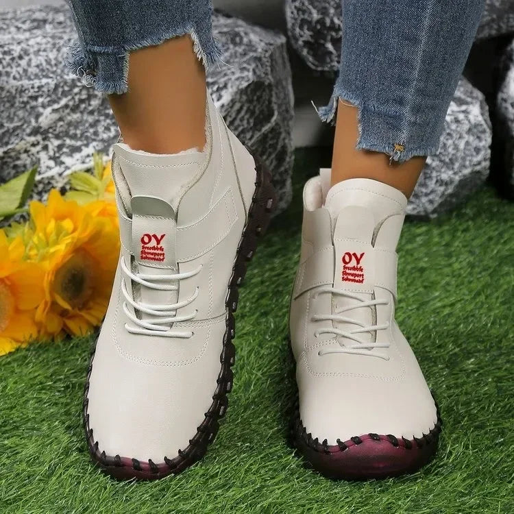 Sneakers Women Shoes Loafers Lace Up Leather Flat New Spring 2023 Casual comfortable Mom Shoe Mujer Zapatos Chaussure Femme