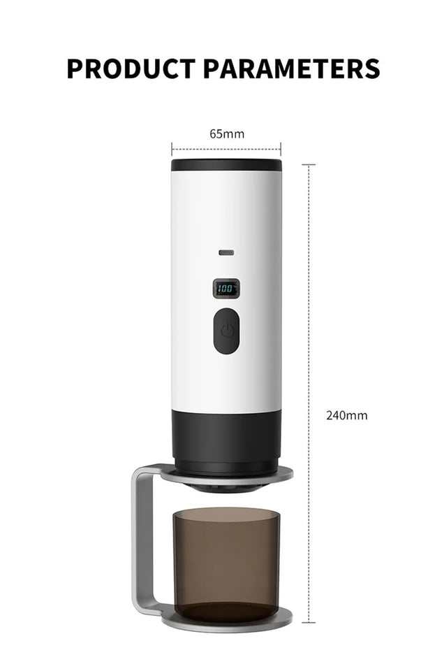 Wireless Electric Portable Espresso Coffee Machine High-capacity For Car & Home Camping Coffee Maker Capsule Powder Travel New
