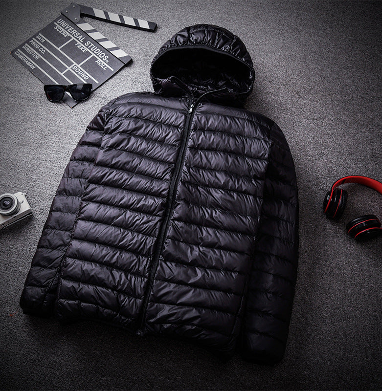 2023 New Arrivals Men's Fashion Hooded Puffer Jackets Autumn Winter Keep Warm White Duck Down Casual Men Down Coat