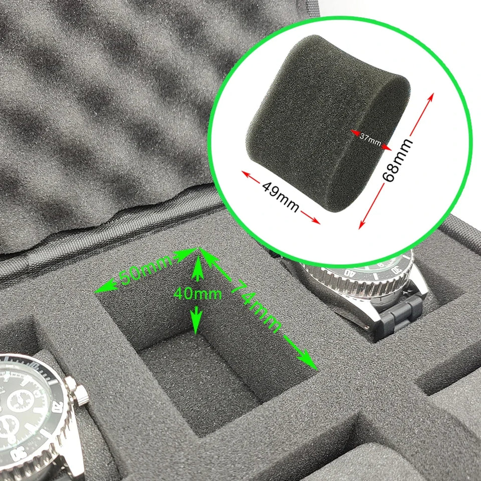8 Slot Watch Box Sponge Watch Storage Organizer Protective Safety Canvas Shockproof EVA Storage Case for Most Watches
