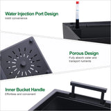 2 PCS 22.4 Inch Tall Planter Indoor ＆ Outdoor Black Taper Planter with Shelf Insert Self-Absorbing Plastic Flower Pots