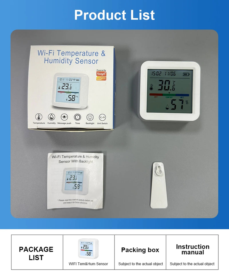 Tuya Zigbee 3.0 WiFi Temperature Humidity Sensor Smart Thermometer Hygrometer APP Remote Control Work with Yandex Alexa