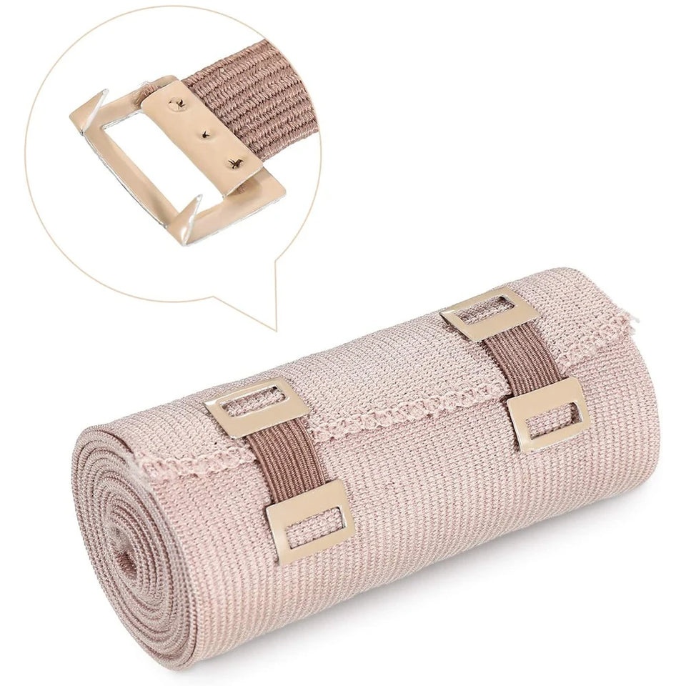 10/20/30Pcs Replacement Elastic Bandage Wrap Stretch Metal Clips Fixation Clamps Hooks First Aid Kit for Sport White/Coffee